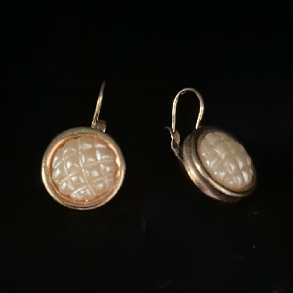 Vintage Saxon Clip Close Pierced Earrings Faux Pearl